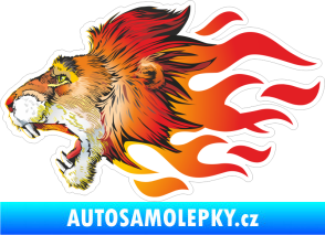Samolepka Barevný lev 006 levá v plamenech