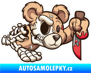 Samolepka Barevný medvěd 009 pravá zombík s nožem