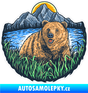 Samolepka Barevný medvěd 011 levá s krajinou