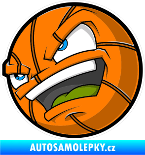 Samolepka Barevný míč 003 levá basketbal s obličejem
