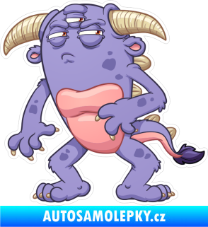 Samolepka Barevný monstřík 010 levá rohatý bubáček