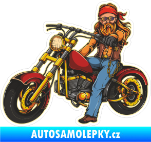 Samolepka Barevný motorkář 008 levá Harley