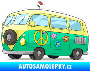 Samolepka Barevný multivan 002 levá Hippies VW
