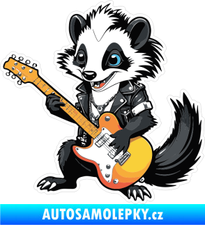 Samolepka Barevný mýval 003 levá rockový kytarista
