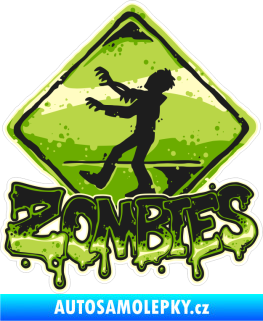 Samolepka Barevný nápis Zombie 003 cedulka
