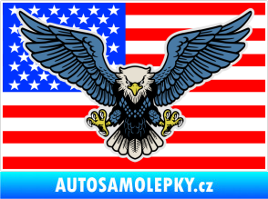 Samolepka Barevný orel 001 s americkou vlajkou