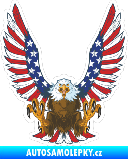 Samolepka Barevný orel 005 s americkou vlajkou