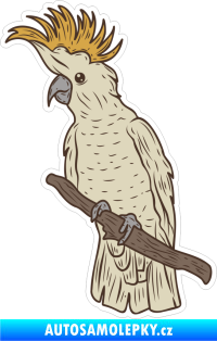 Samolepka Barevný papoušek 004 levá kakadu