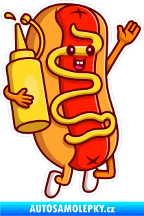 Samolepka Barevný párek v rohlíku 007 pravá s hořčicí