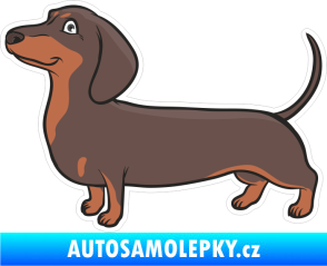 Samolepka Barevný pes 040 levá jezevčík