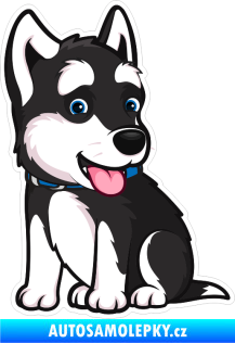 Samolepka Barevný pes 054 levá Husky štěně