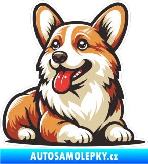 Samolepka Barevný pes 055 levá Welsh Corgi Pembroke