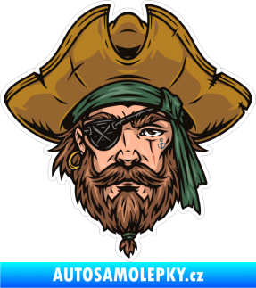 Samolepka Barevný pirát 009 levá s páskou přes oko