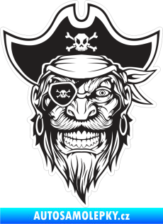 Samolepka Barevný pirát levá 002 černobílý