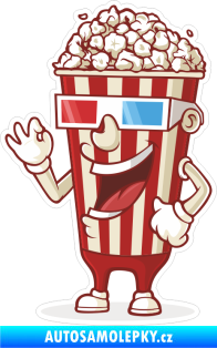 Samolepka Barevný popcorn 001 levá 3D brýle do kina