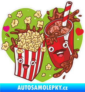 Samolepka Barevný popcorn s kolou levá