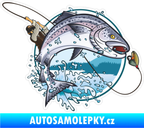 Samolepka Barevný rybář 003 pravá