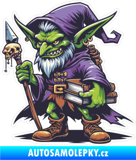 Samolepka Barevný skřítek 023 levá zelený čaroděj