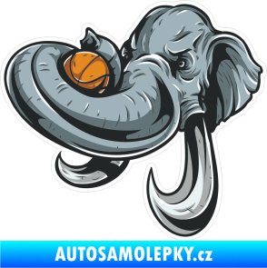 Samolepka Barevný slon 002 levá basketbal