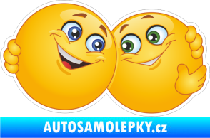 Samolepka Barevný smajlík pravá 022 láska
