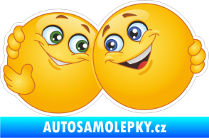 Samolepka Barevný smajlík levá 022 láska