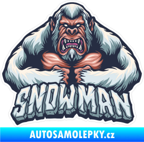 Samolepka Barevný sněžný muž 002 nápis snowman