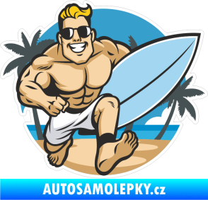 Samolepka Barevný surfař 001 pravá u moře