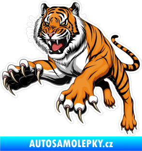 Samolepka Barevný tygr 010 levá s vystrčenými drápy
