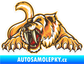 Samolepka Barevný tygr 017 levá rozzuřený s vystrčenými drápy