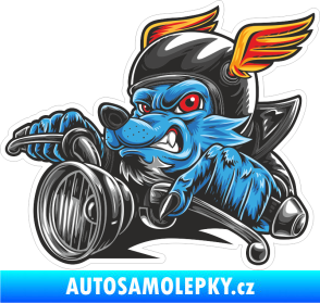 Samolepka Barevný vlk 007 levá motorkář