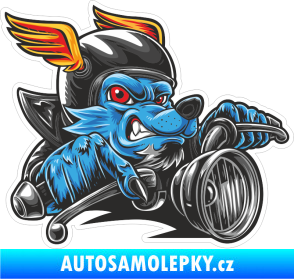Samolepka Barevný vlk 007 pravá motorkář