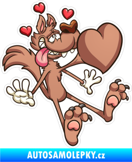 Samolepka Barevný vlk 018 pravá zamilovaný