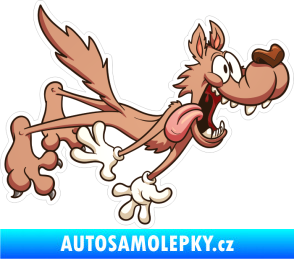 Samolepka Barevný vlk 019 pravá vyplazený mlsný jazyk