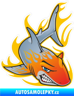 Samolepka Barevný žralok 003 pravá s plameny