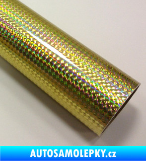 Samolepka Fantasy 1/4 mosaic gold PRIME, zlatá folie s holografickým efektem