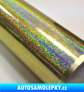 Samolepka Fantasy holo gliter gold PRIME, zlatá folie s holografickým efektem