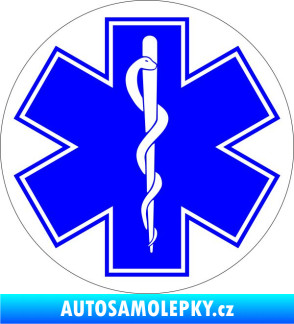 Samolepka Hvězda života modro-bílá kruh