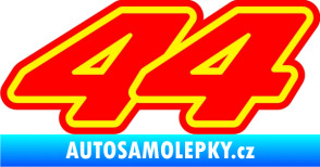 Samolepka Lewis Hamilton 44 - F1 - červeno žlutá
