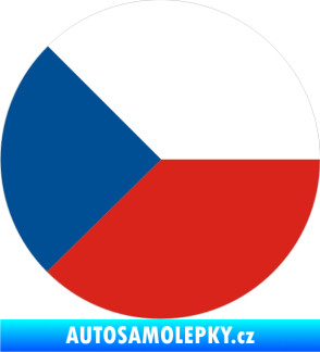 Samolepka Vlajka Česká Republika - kulatá levá (ČR) 