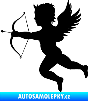 Samolepka Amor 001 levá cupid andílek černá