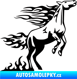Samolepka Animal flames 001 pravá kůň černá