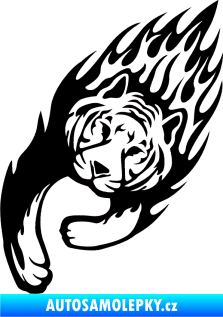 Samolepka Animal flames 015 levá tygr černá