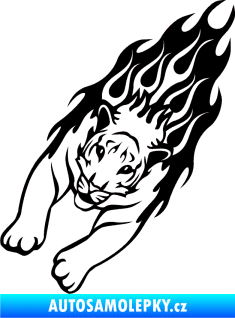 Samolepka Animal flames 024 levá tygr černá