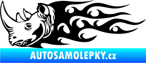 Samolepka Animal flames 025 levá nosorožec černá