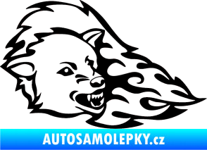 Samolepka Animal flames 036 pravá vlk černá