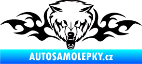 Samolepka Animal flames 038 levá  vlk černá