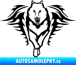 Samolepka Animal flames 039 levá  vlk černá