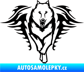 Samolepka Animal flames 039 pravá  vlk černá