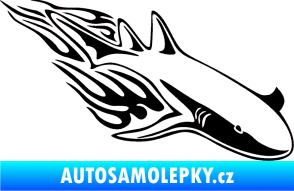 Samolepka Animal flames 048 pravá žralok černá
