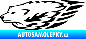 Samolepka Animal flames 078 levá  vlk černá